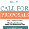 Plain Bold Modern Artwork with the words, 'CALL FOR PROPOSALS" App Development