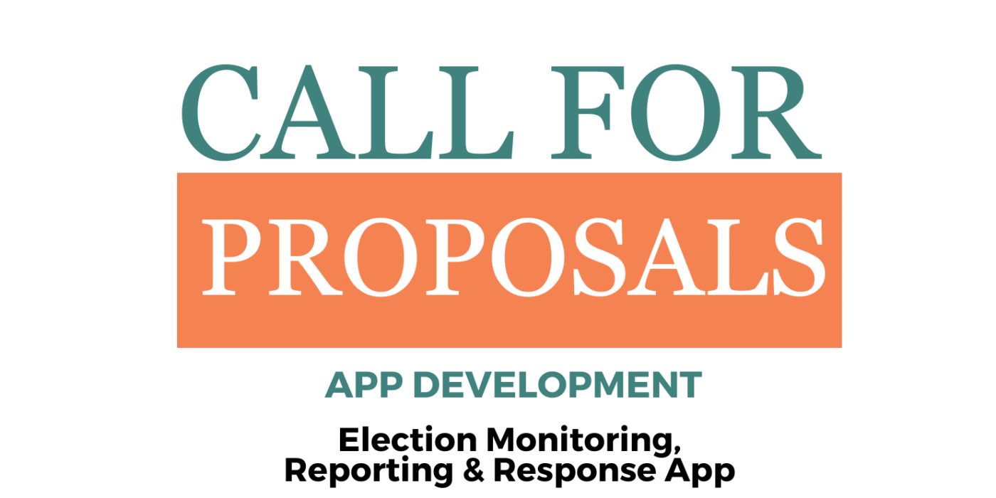 Plain Bold Modern Artwork with the words, 'CALL FOR PROPOSALS" App Development